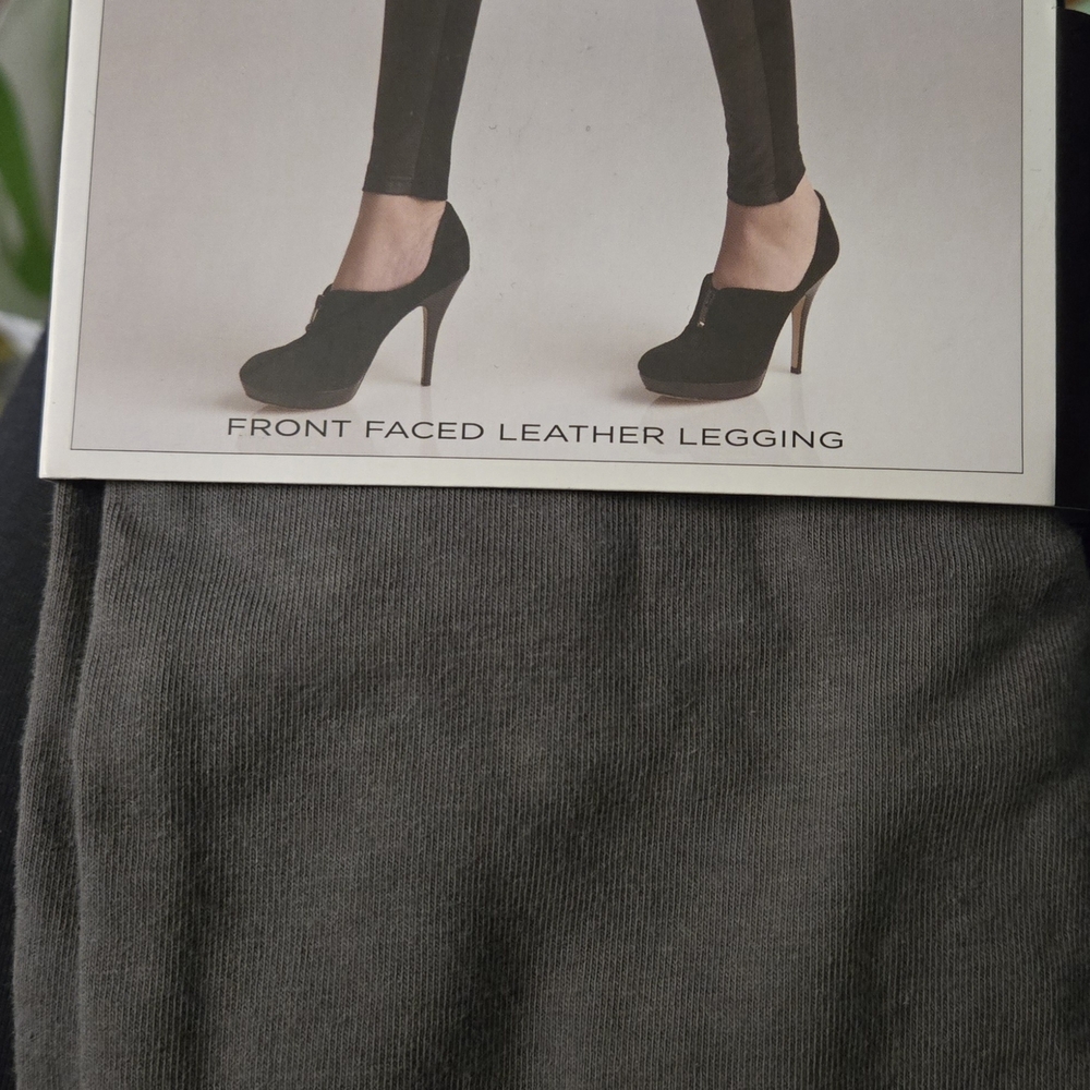 Via Spiga Gray Front Faced Leather Legging